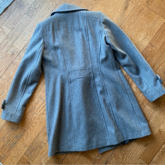 Anne Klein Notch Collar Wool Coat grey XS pea coat - Picture 6 of 6